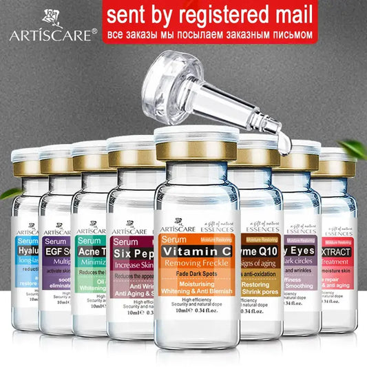 ARTISCARE Serum for Face Whitening Anti Wrinkles 8pcs Hyaluron Acid Anti Aging Vitamain C Essence Acne Skin Care Facial Product